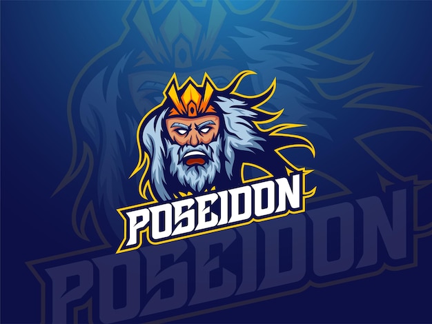 Вектор Специальный талисман poseidon esport logo