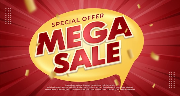 Special mega sale promo advertising banner template