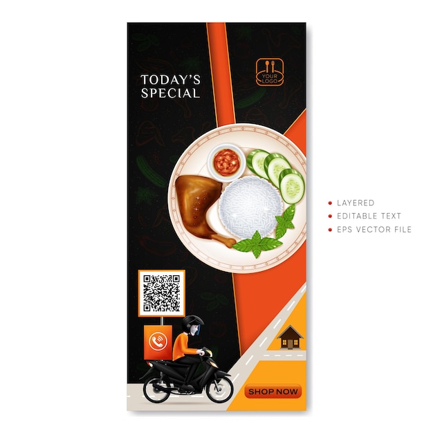 Special menu flyer template and delivery order