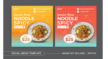 Special menu noodlesocial media posts design