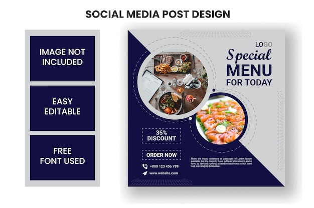 Post sui social media del menu speciale