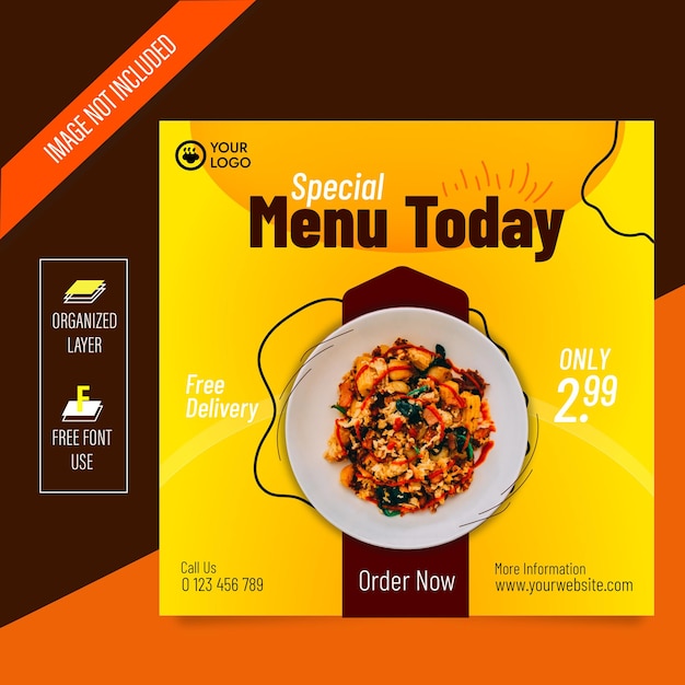 Special menu today banner template