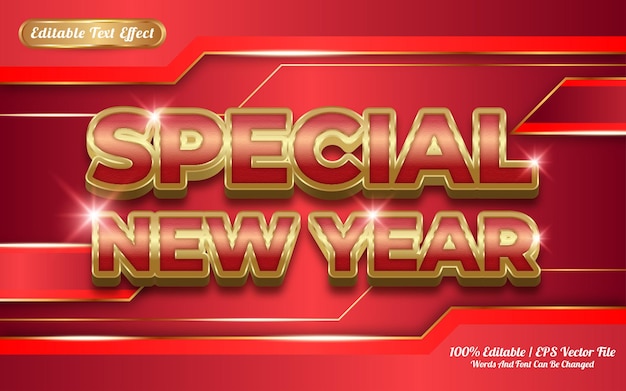 Special new year editable text effect golden themed