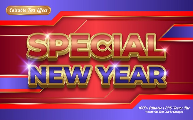 Special new year luxury 3d editable text effect golden themed