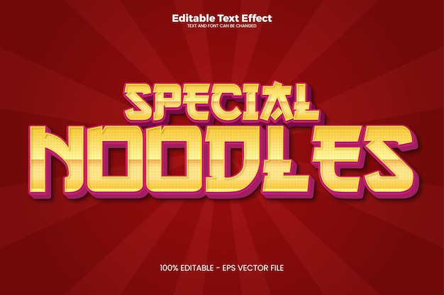 Special Noodles editable text effect in modern trend style