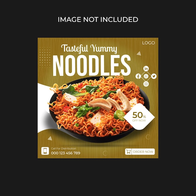 Special noodles social media and instagram post  template