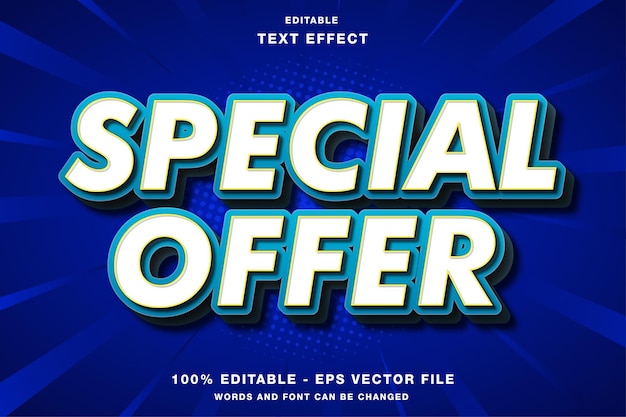 Special offer 3d promotion editable text effect