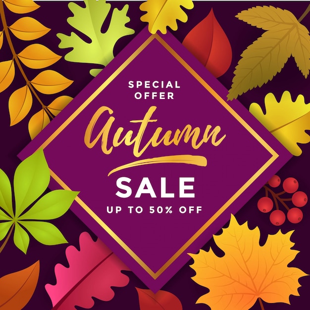 Special Offer Autumn Sale Poster Template Design