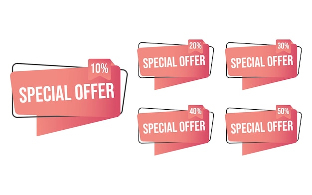 special offer banner collection 10 20 30 40 50