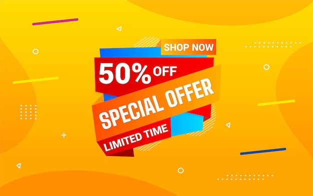 Special offer banner template with editable text effect