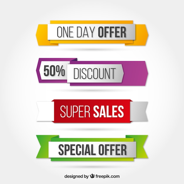 Special offer banners in colored style