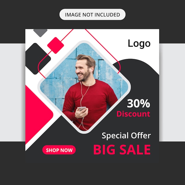 Vector special offer big sale social media insta post design