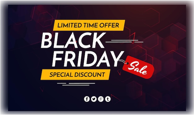 Vector special offer black friday banner design