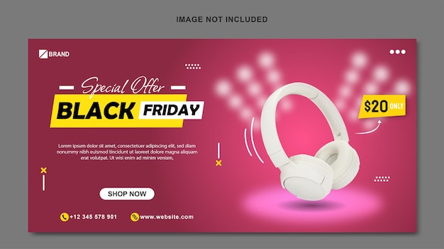 Vettore modello di banner per il black friday con offerta speciale