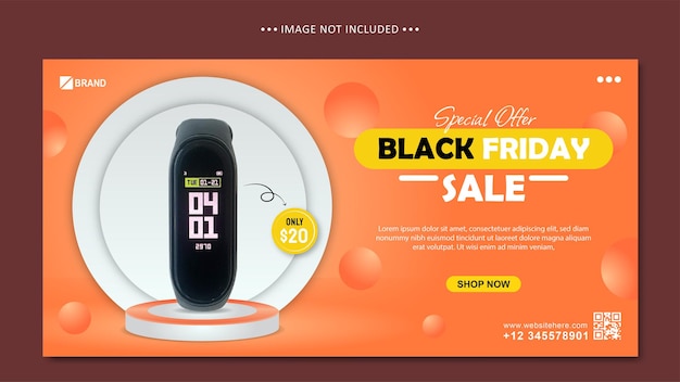 Vettore modello di banner per il black friday con offerta speciale