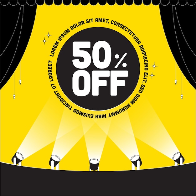 Special offer concept spotlight focusing offer on stage