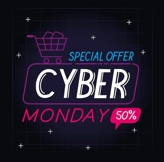 Vector special offer cyber monday