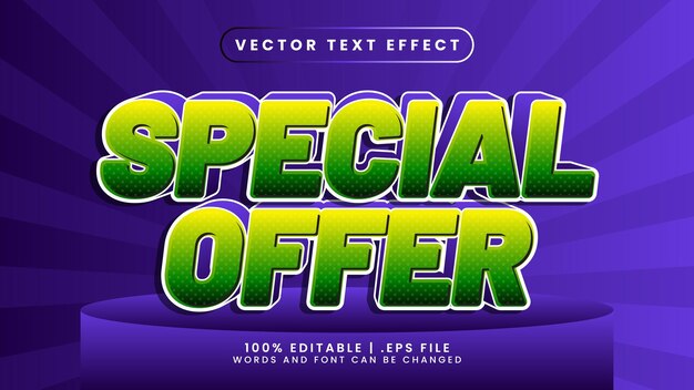 Special offer discount green and purple 3d editable text effect template style