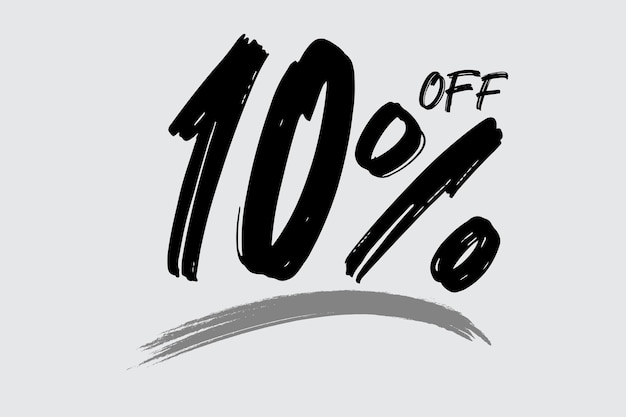 Special offer discount Hand drawn numbers of 10 percent OFF Black Friday Sale