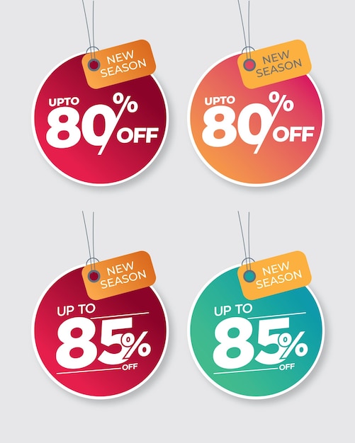 Special offer discount with different value percent off. vector