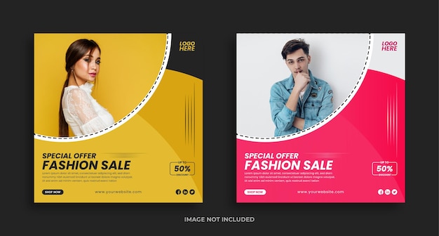 Special offer fashion social media post or Instagram sale banner template