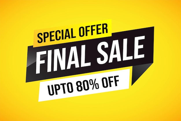 Special offer final sale tag banner design template for marketing special offer promotion or retai