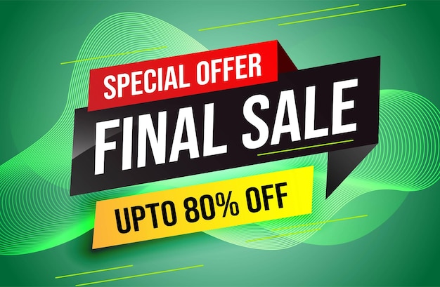 Special offer final sale tag banner design template for marketing special offer promotion retail