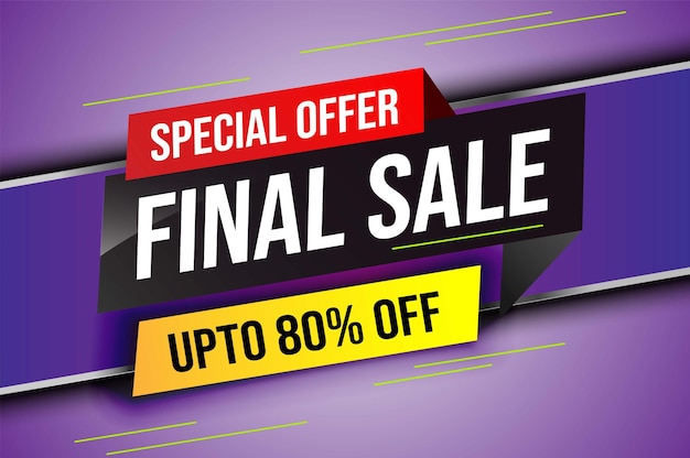 Special offer final sale tag. Banner design template for marketing. Special offer promotion