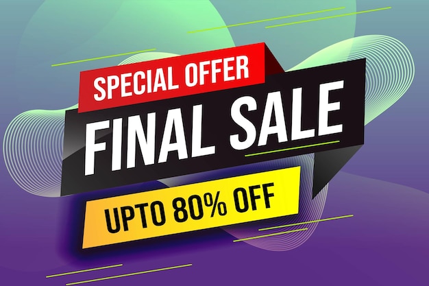 Special offer final sale tag. banner design template for marketing. special offer promotion