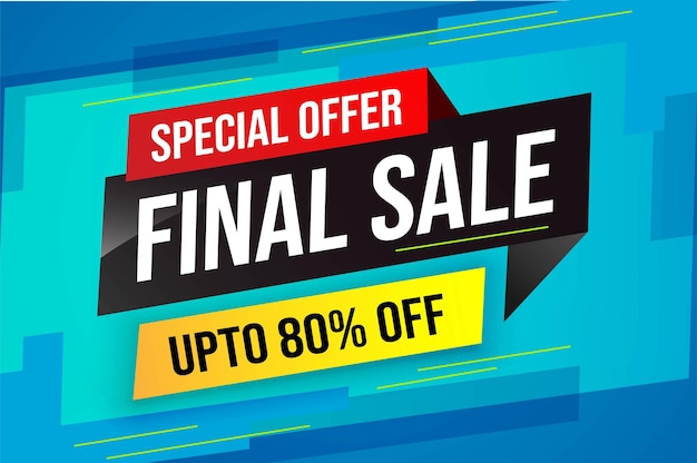 Special offer final sale tag. Banner design template for marketing. Special offer promotion