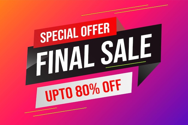 Special offer final sale tag Banner design template for marketing Special offer promotion