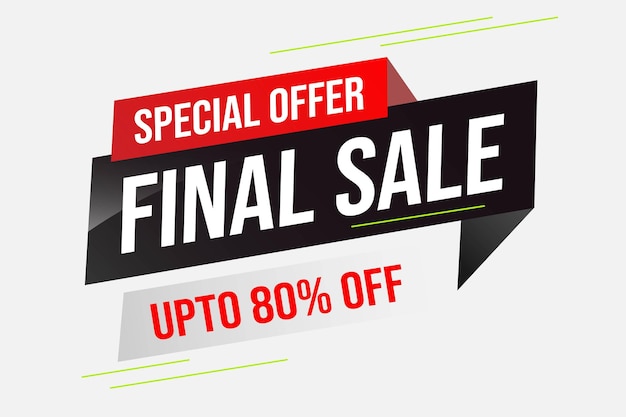 Special offer final sale tag. Banner design template for marketing