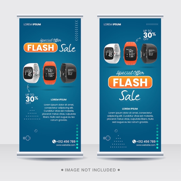 Offerta speciale rollup flash o x post sui social media di vendita di banner