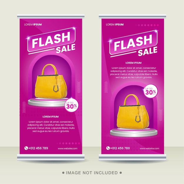 Vettore offerta speciale rollup flash o x post sui social media di vendita di banner