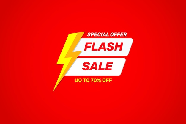 Special offer flash sale banner discount up to 70 percent off premium design