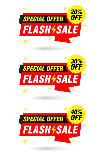 Special offer flash sale origami labels set Sale 20 30 40 off discount