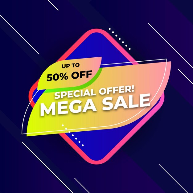 Special offer mega sale design with modern and fun style