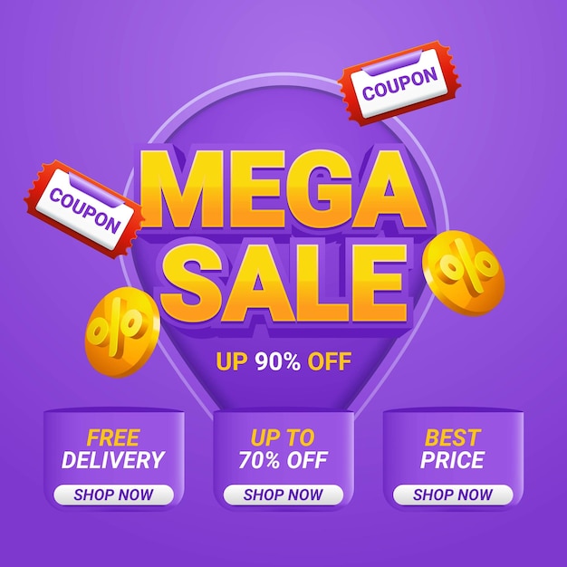 Special offer mega sale social media template banner