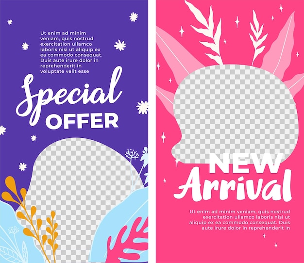 Special offer and new arrival shopping banners