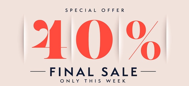 Special offer percent off final sale only this week