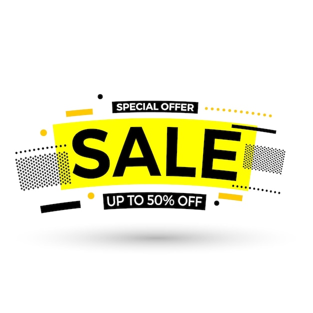 Special offer sale banner up to 50 off vector illustration