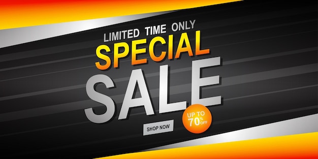 Special offer sale banner Vector illustration