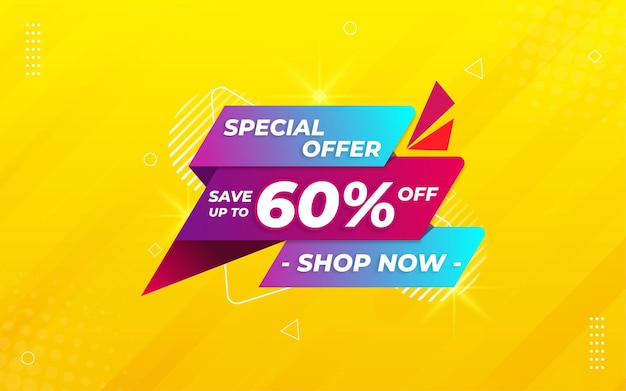 Special offer sale banner with editable text effect