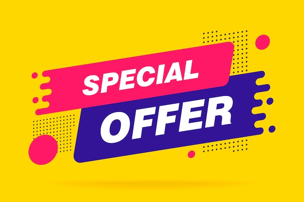 Vettore banner di sconto di vendita di offerta speciale