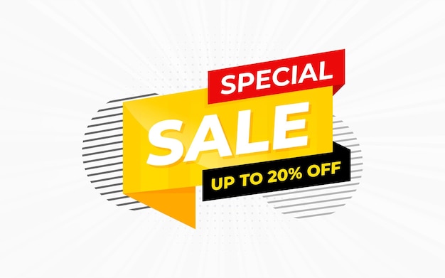 Special offer sale promotion design sale banner limited in time up to 20 off