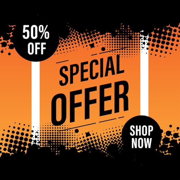 Vector special offer sale shopping promotion discount template banner grunge style