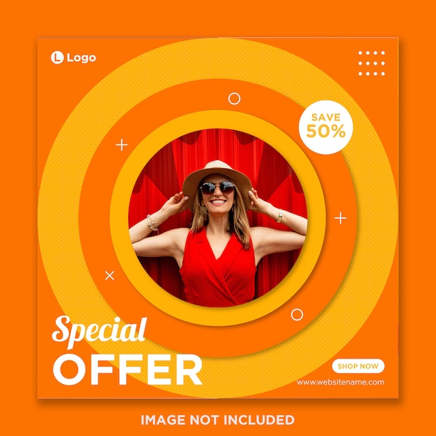 Vector special offer sale social media banner template