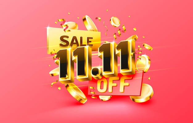 Offerta speciale giorno dello shopping 1111 poster di marketing vettore