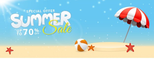 special offer summer sale with beach background