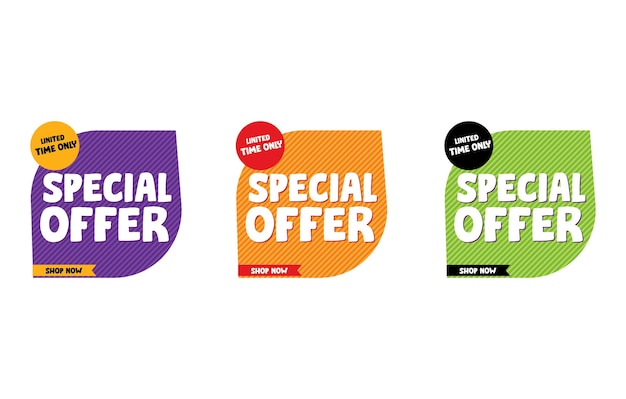 Special Offer tags set sale banners design template